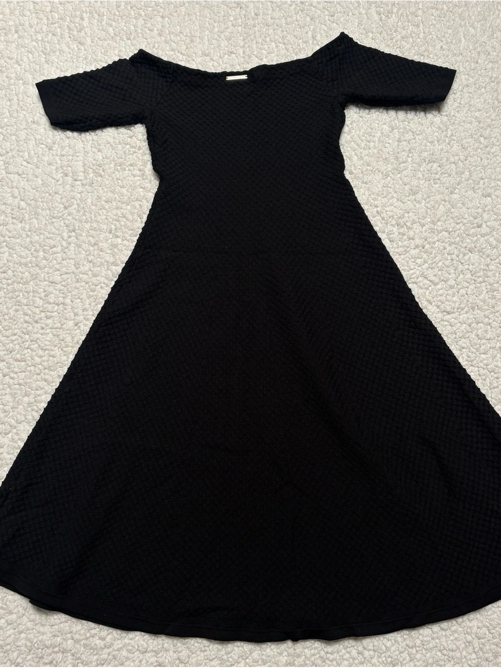 Michael Kors Black Off-Shoulder A-Line Midi Dress
